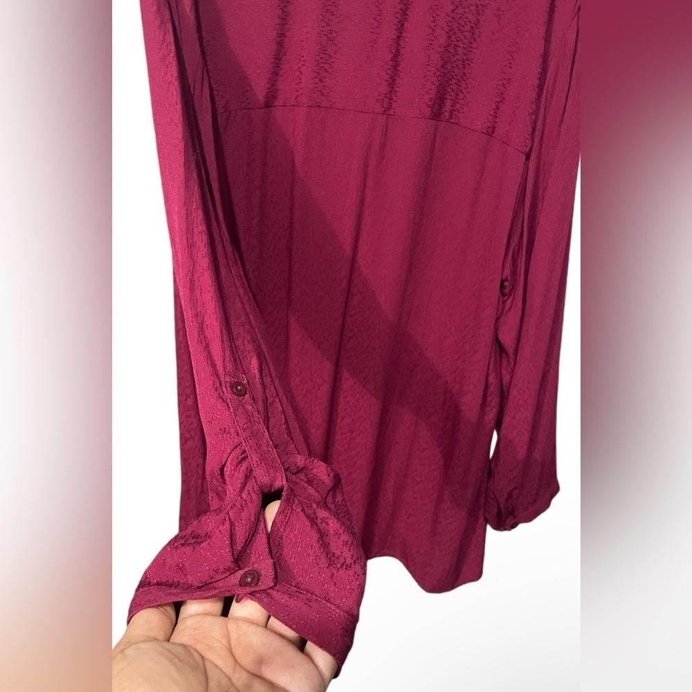 CJ banks long sleeve for women color:red size:1X - Picture 3 of 6